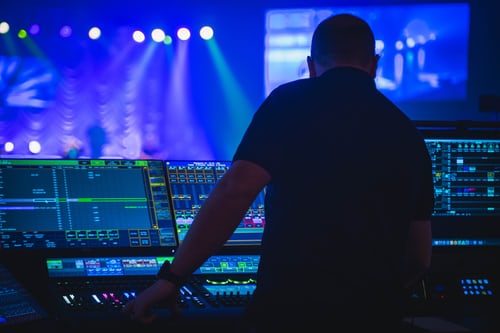 DJ mixing at a party