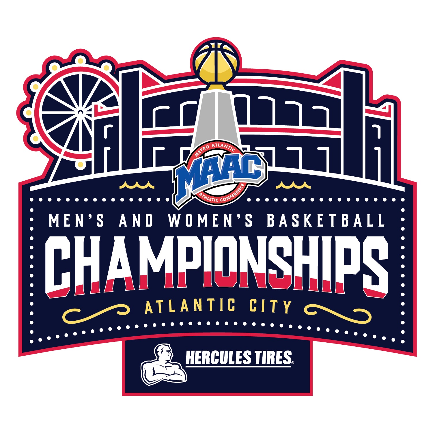 MAAC Men's and Women's Basketball Championships logo | Atlantic City | Hercules Tires